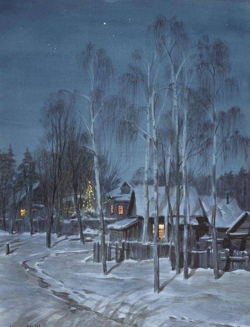 Новогодние и святочные гадания. Способы.  - Зимняя деревня.jpg